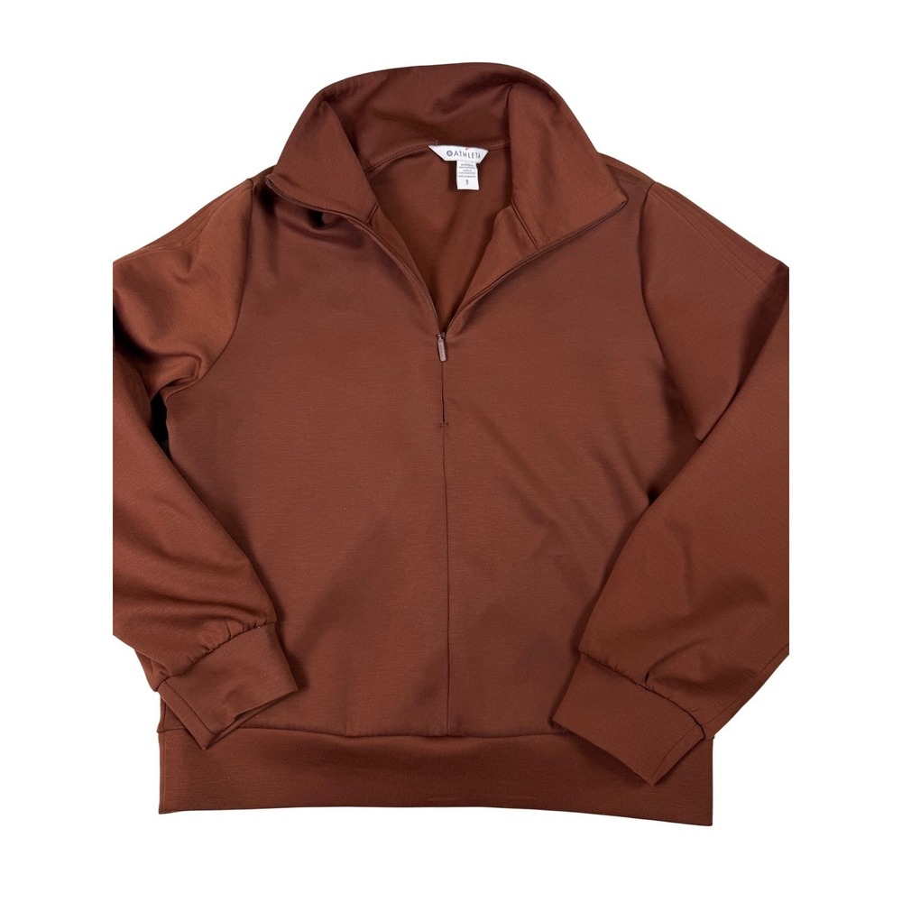 Athleta Allure 1/4 Zip Pullover Sweatshirt Women Long Sleeve Athletic Cherrywood